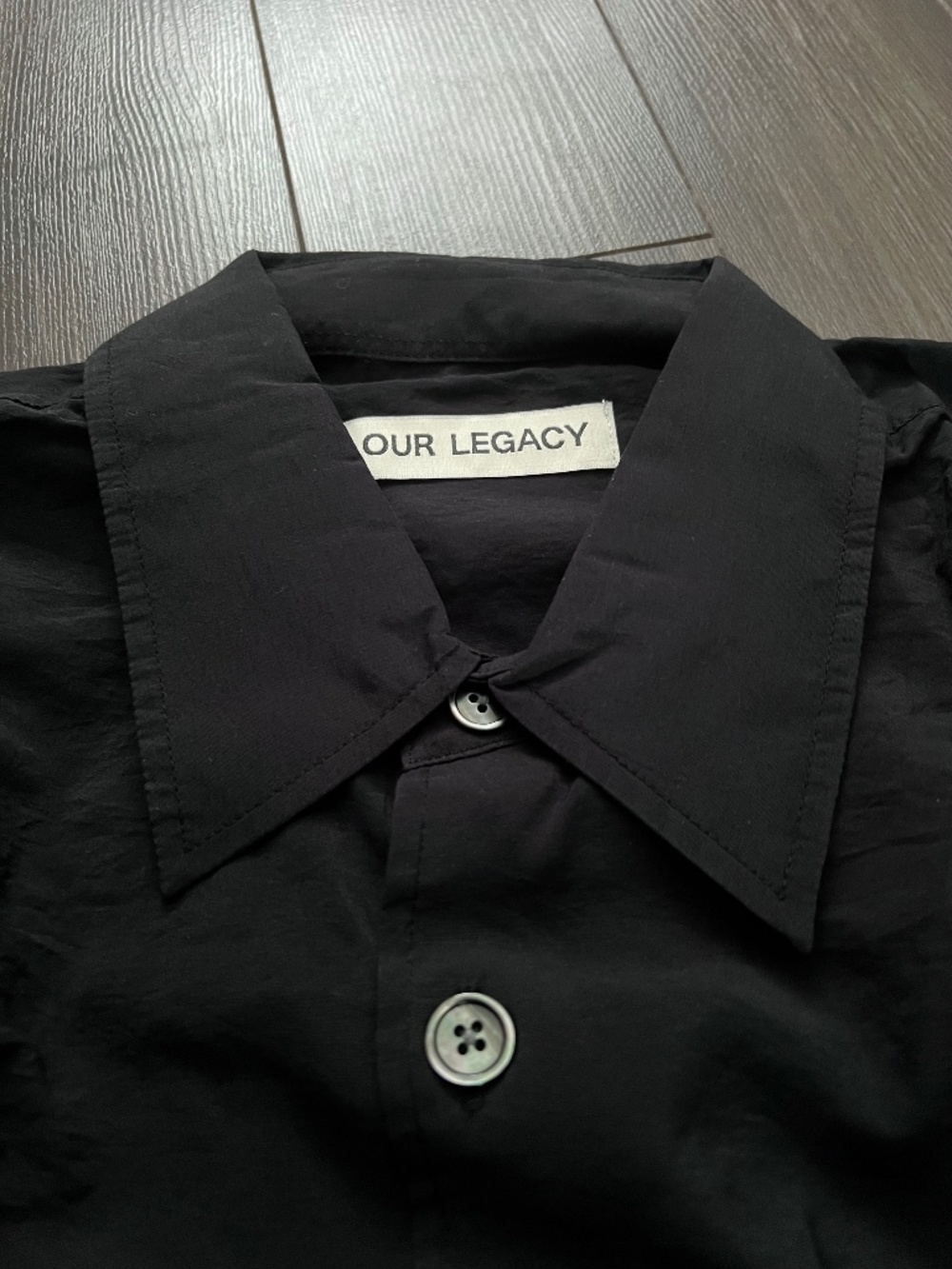 Our Legacy Borrowed Shirt Black Liquid Viscose 50